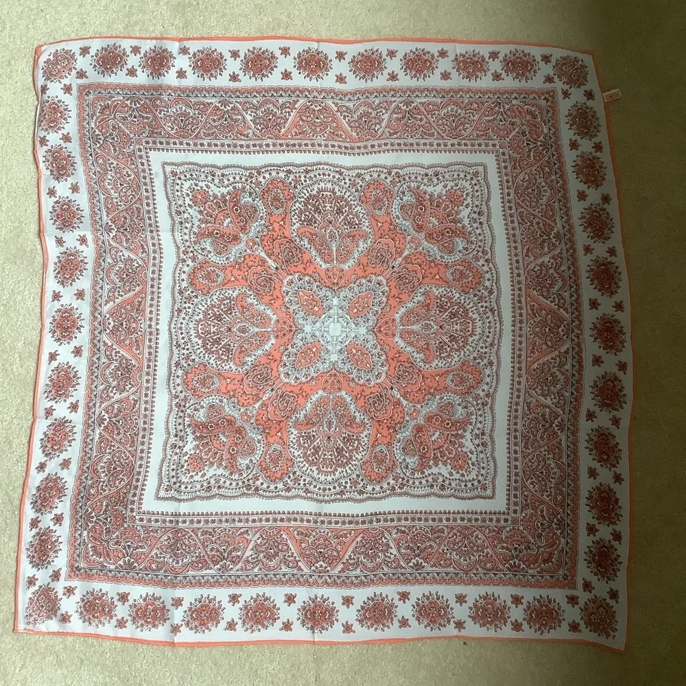 Vintage Paisley Print Rayon Scarf Made in Japan